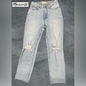Madewell Distressed Light Blue Boyfriend Jeans